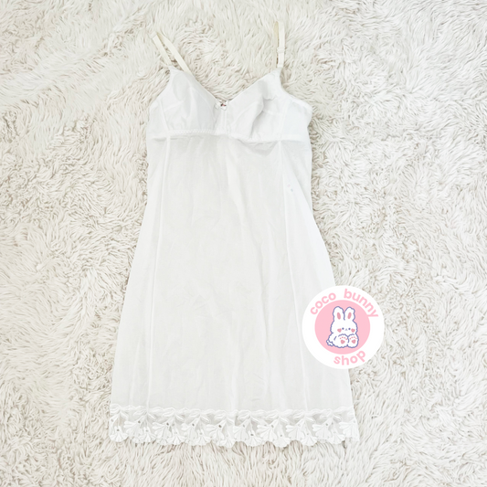 cottage floral bow lightly lined slip dress