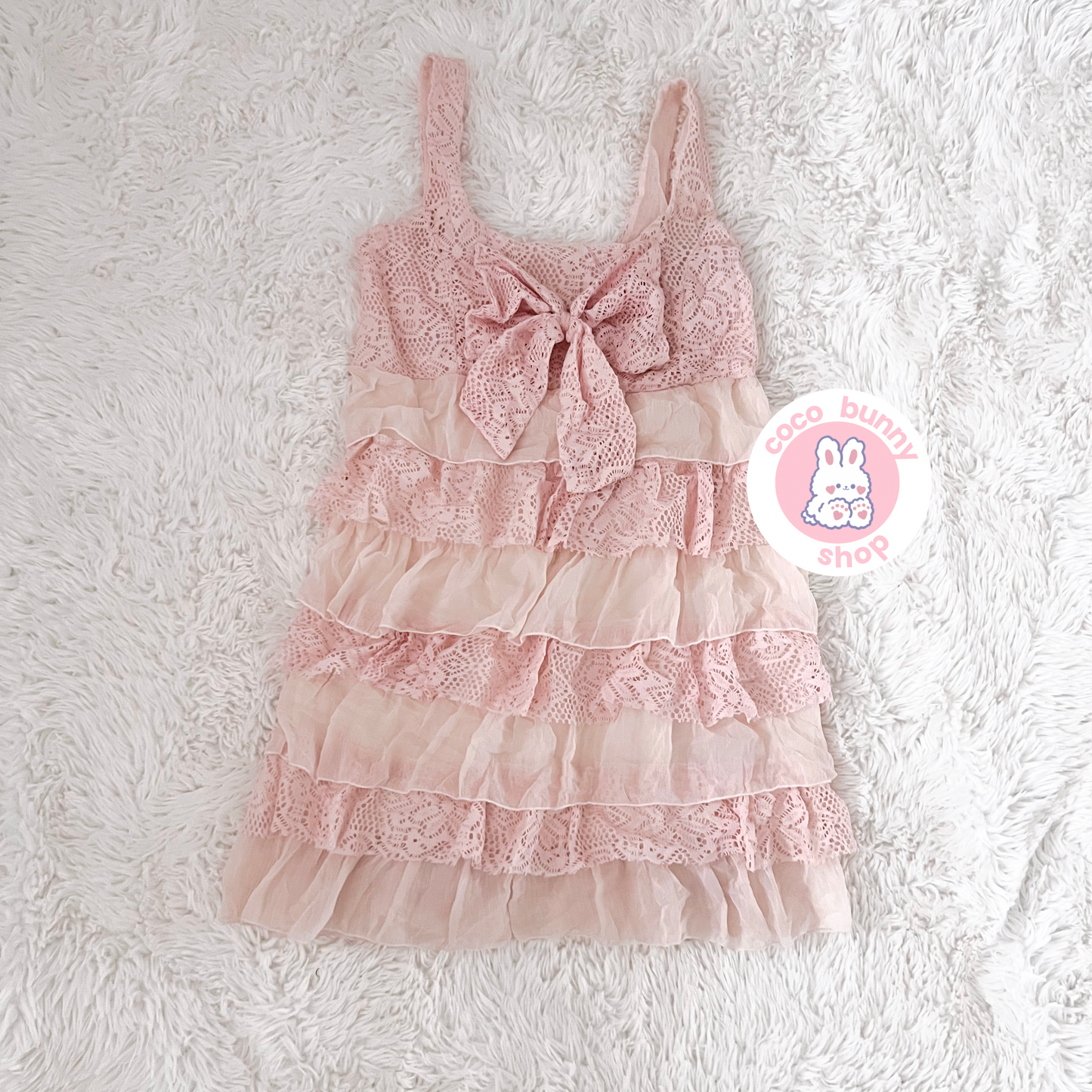 lace ruffle bow dress