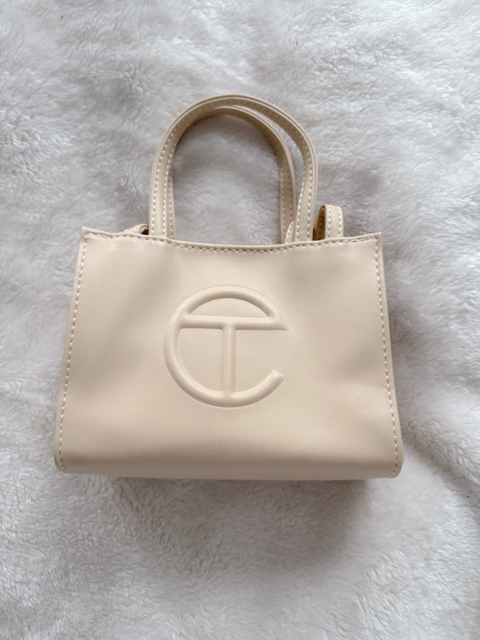 vanilla mini telfar tote