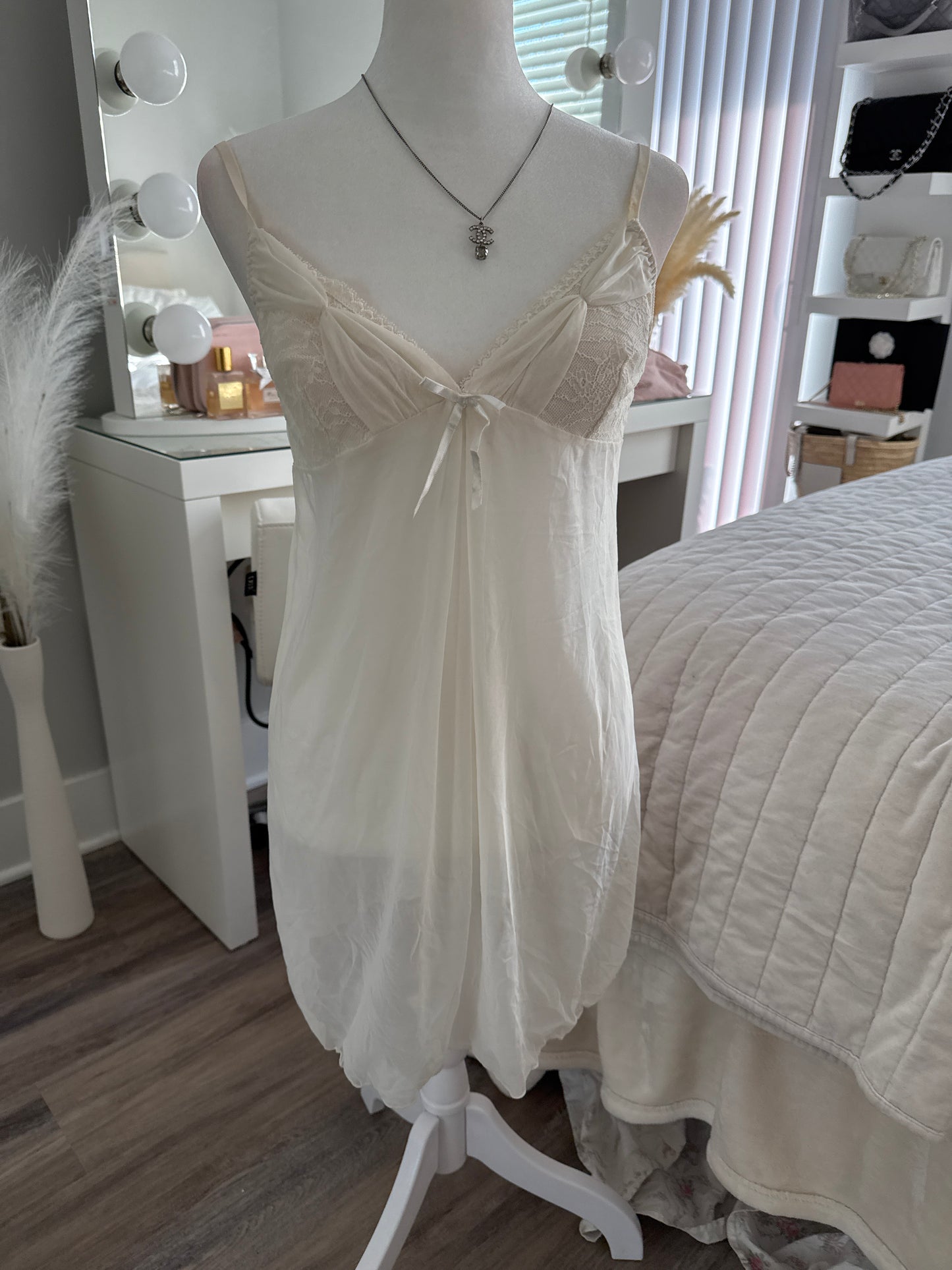 white dragon cocktail slip dress