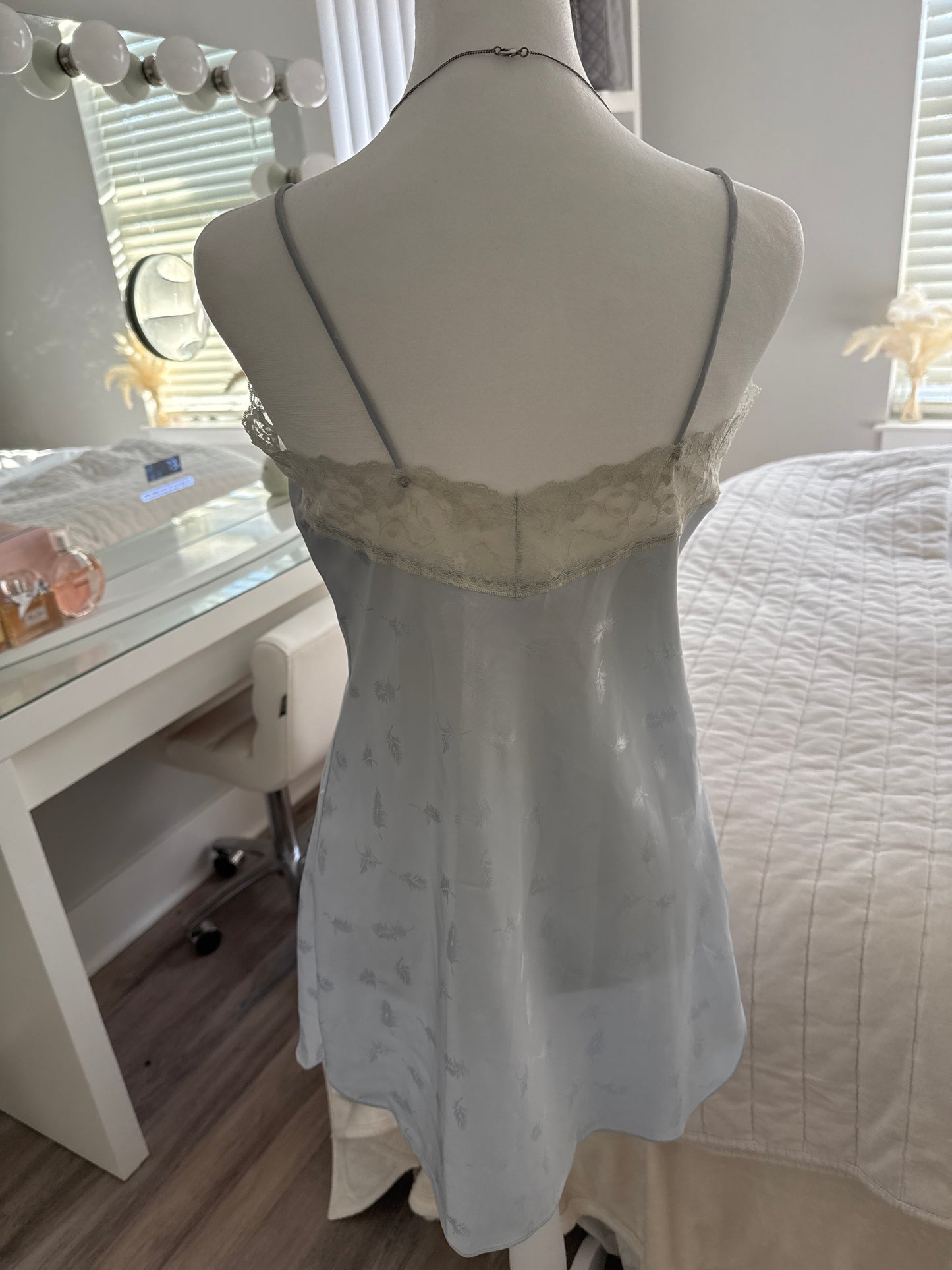 blue hydrangea yuzu slip dress