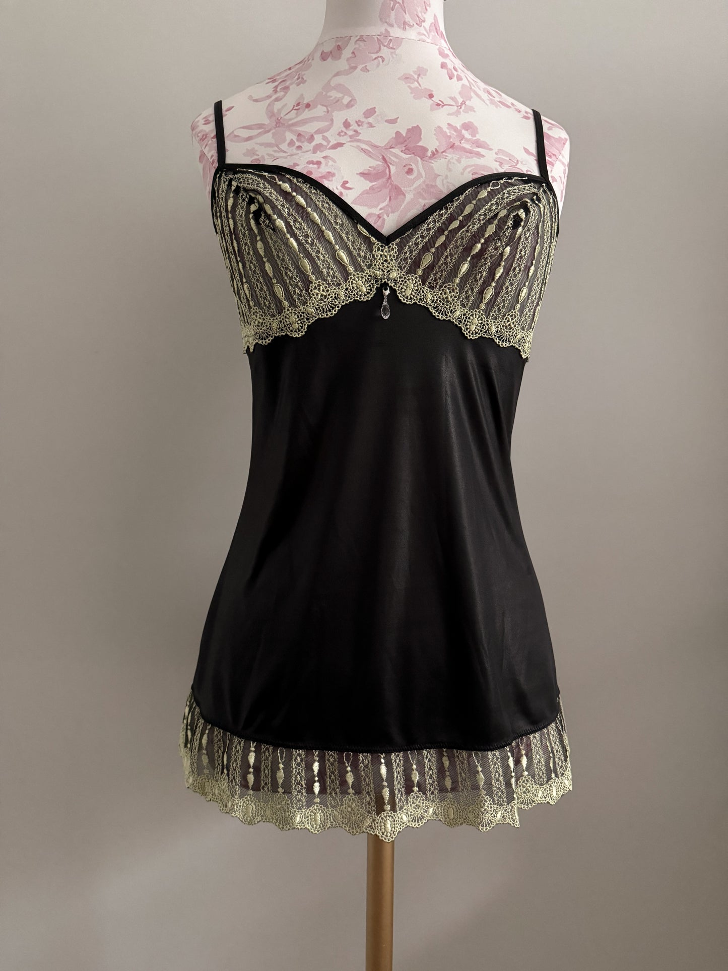 midnight lime drop martini slip dress