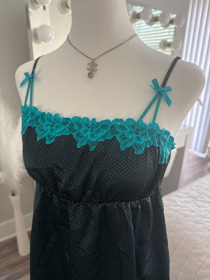 teal poppy mint spritz slip dress