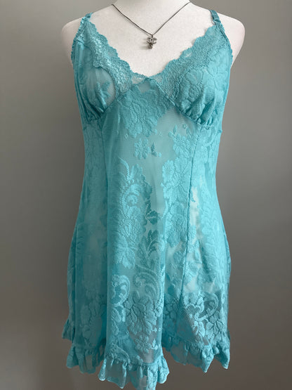 blue curaco breeze spritz slip dress