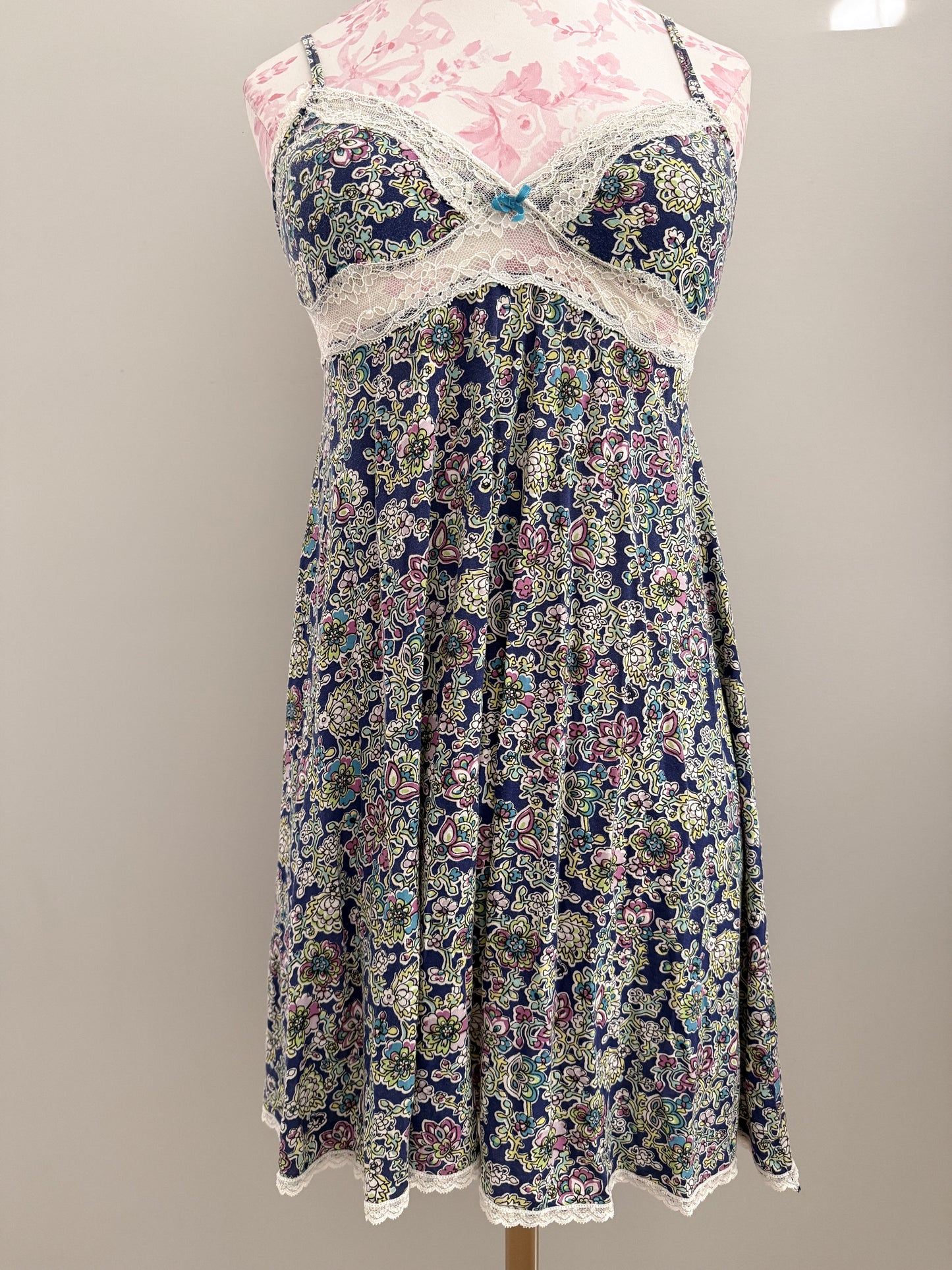 dark floral drift spritz slip dress