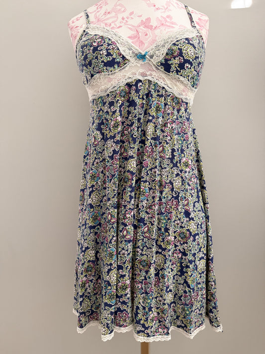 dark floral drift spritz slip dress