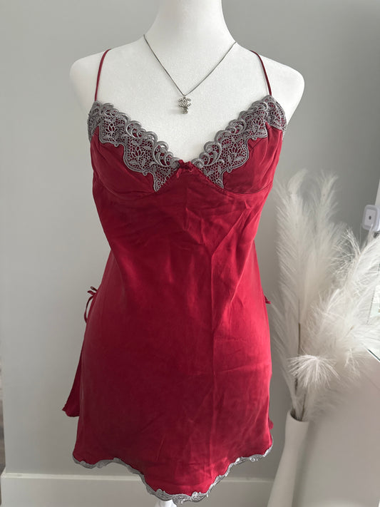 victoria’s secret 1998 red slip dress