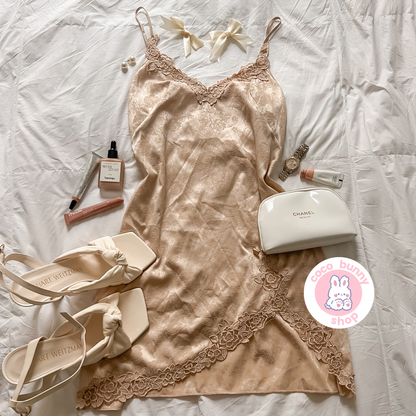 golden hour champagne slip dress