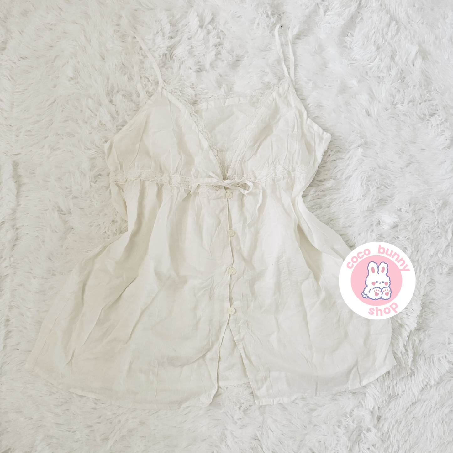 milkmaid button ribbon camisole