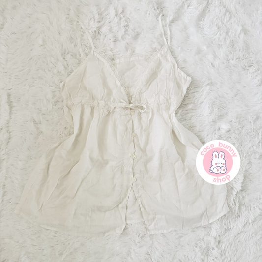 milkmaid button ribbon camisole