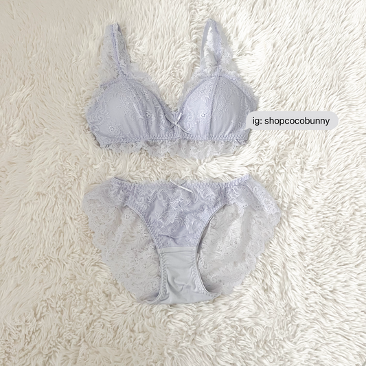 japanese brand lace purple bralette and briefs set