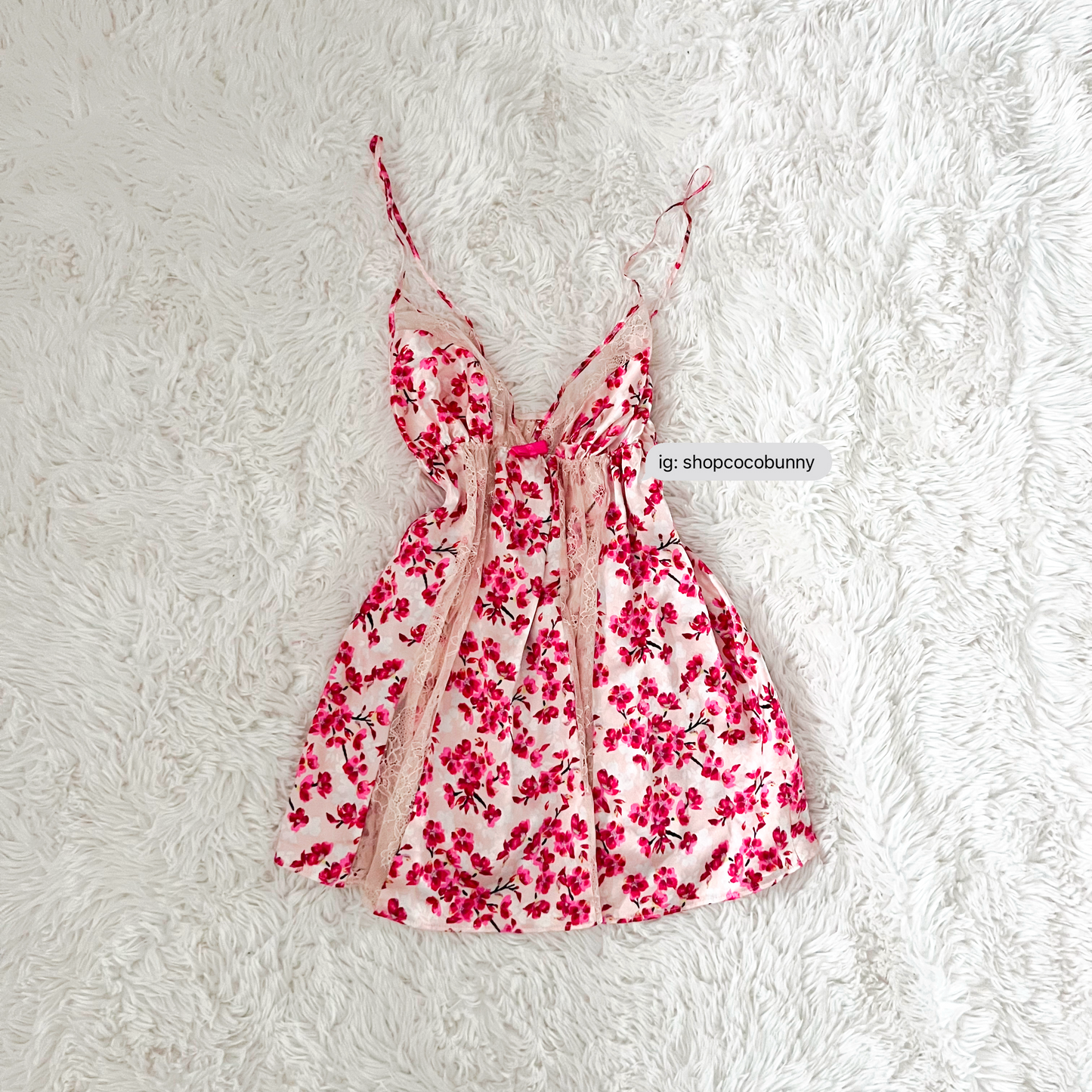 victoria’s secret sleeping beauty floral bow slip dress
