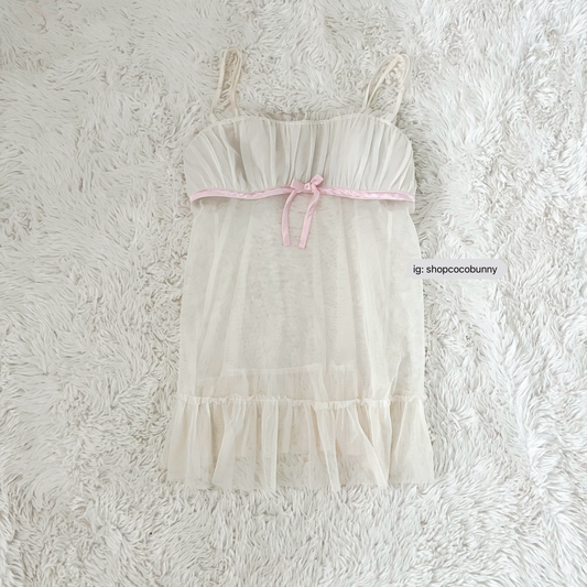 fantasies pink ribbon slip dress
