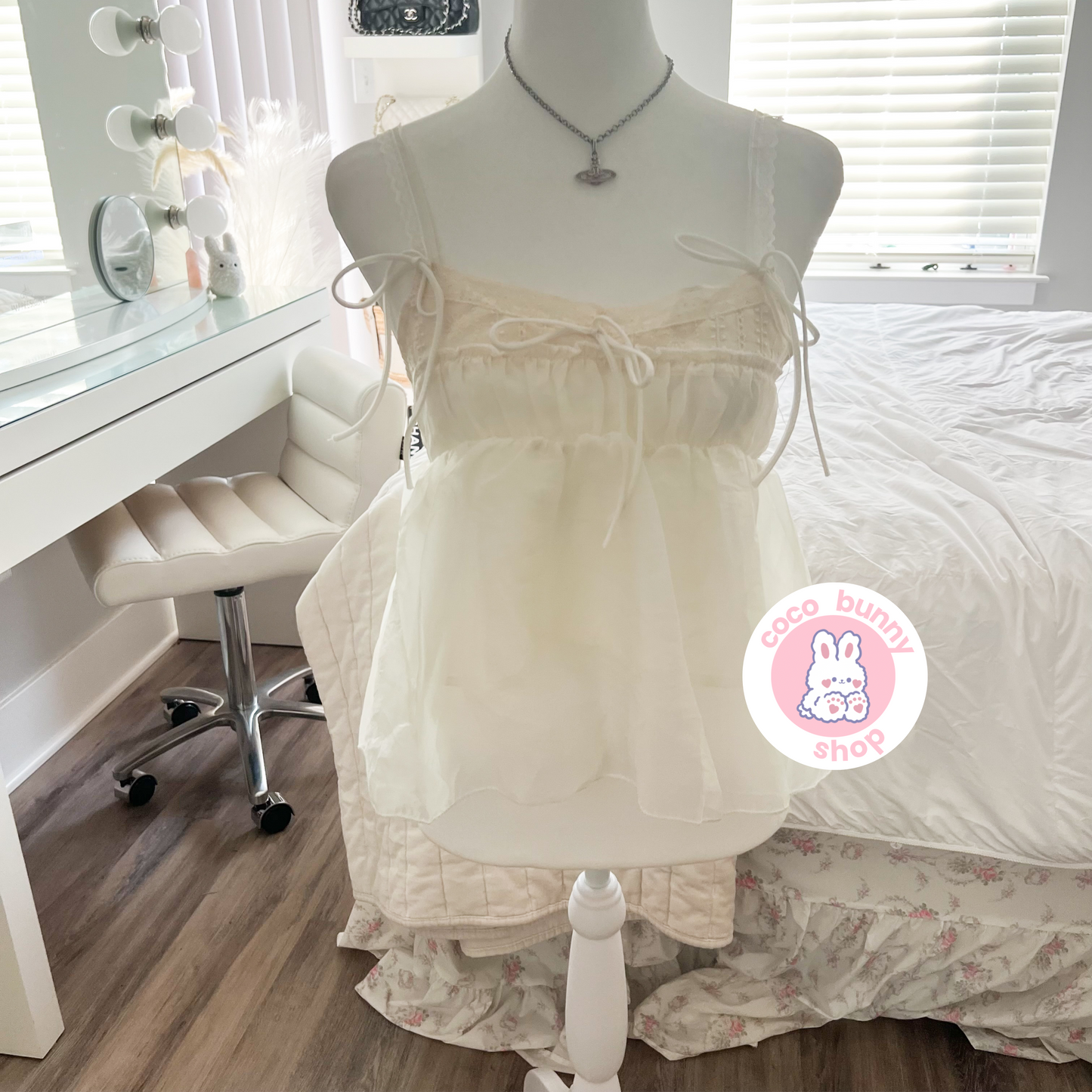 ruched ribbon lace babydoll camisole