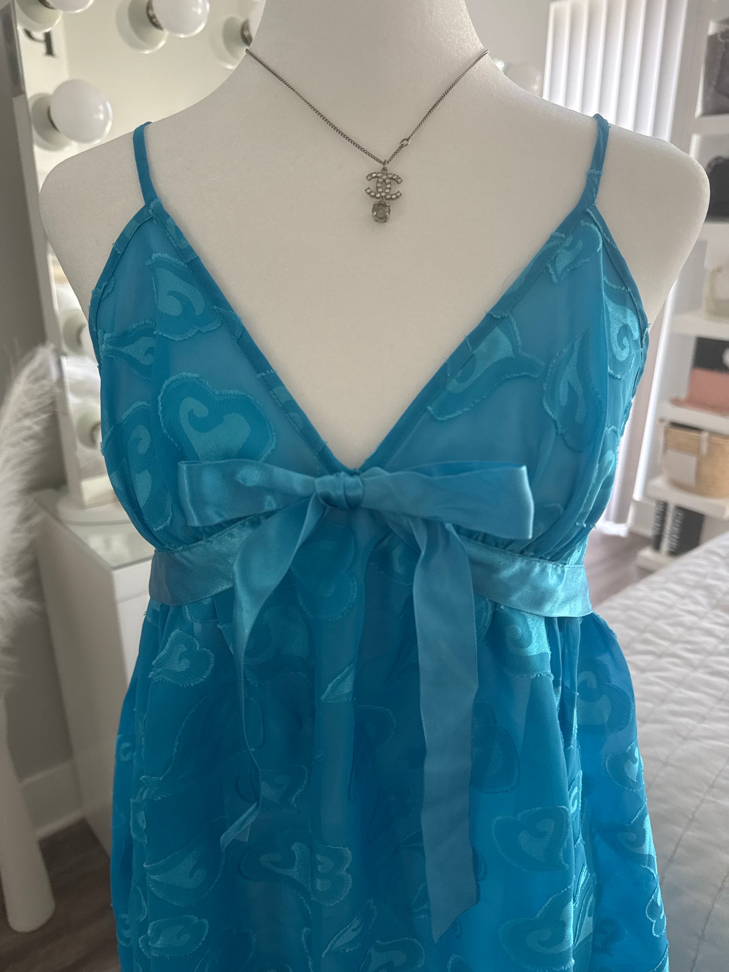 blue raspberry heart stopper slip dress
