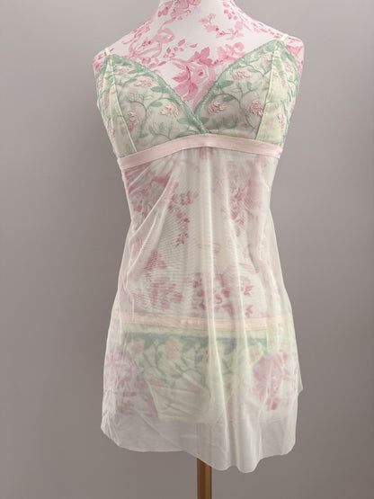 matcha floral embroidery camisole