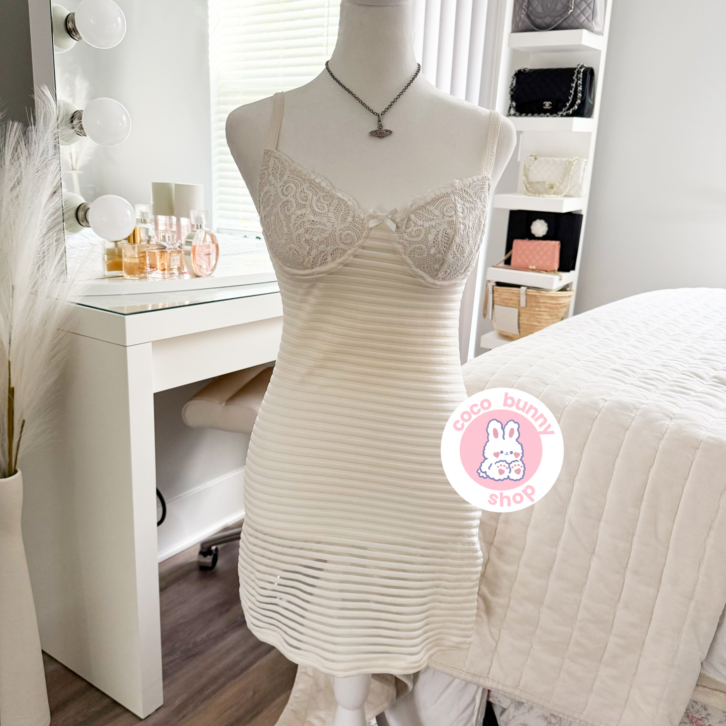 la vie en rose striped semi sheer bodycon slip dress