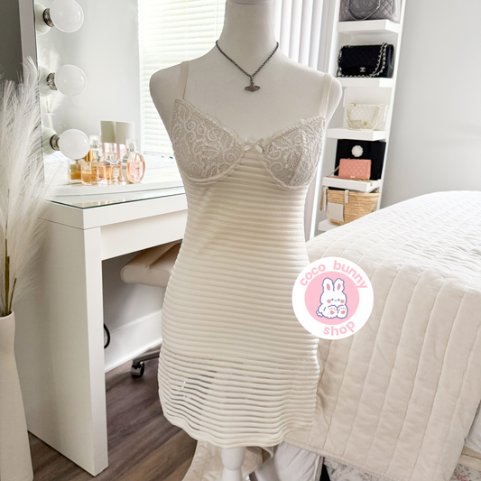 la vie en rose striped semi sheer bodycon slip dress