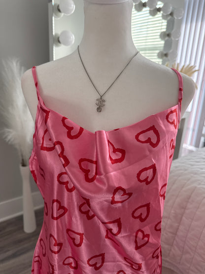 pink dragonfruit and cherry margarita slip dress