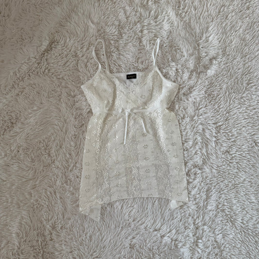 white lace ribbon camisole