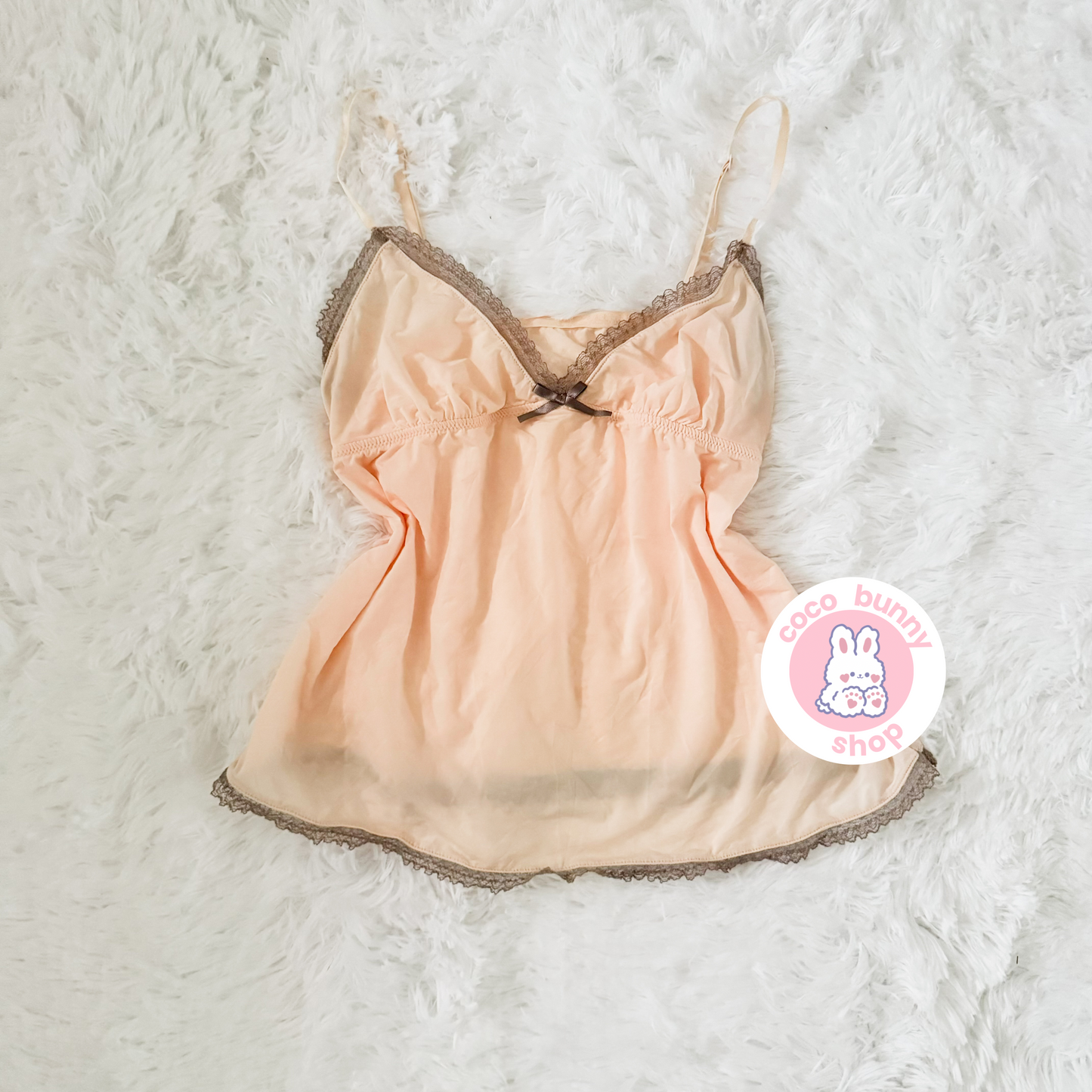 lace bow ruched camisole