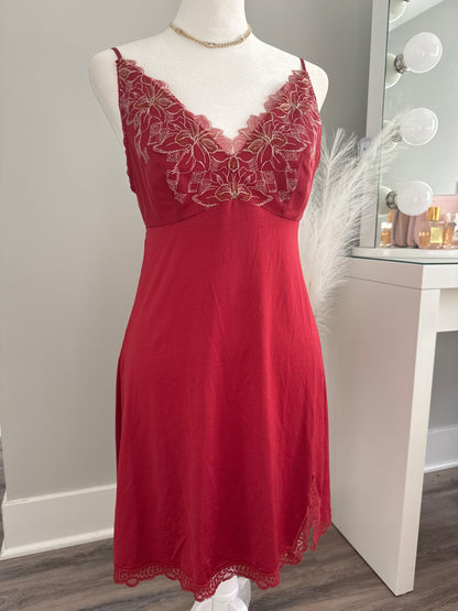 red pomegranate martini slip dress