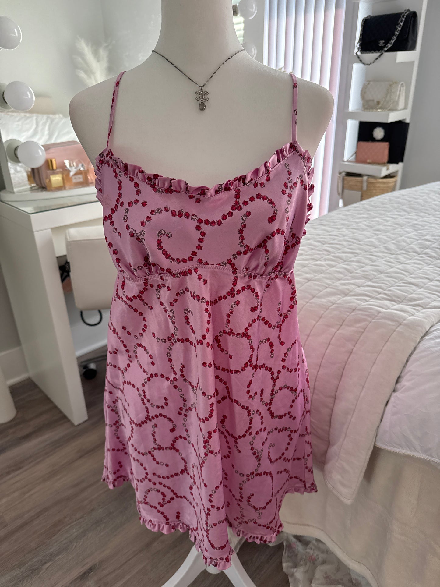 rose bloom martini slip dress