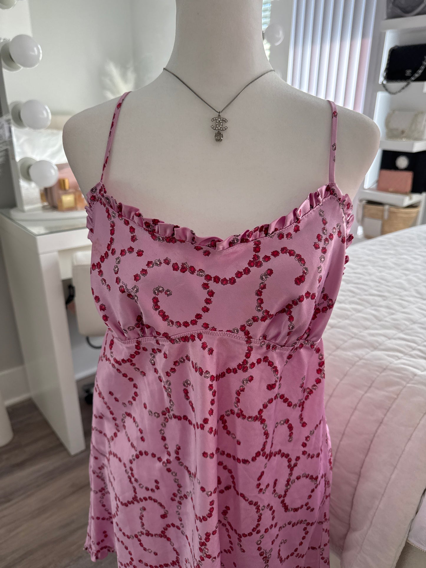 rose bloom martini slip dress