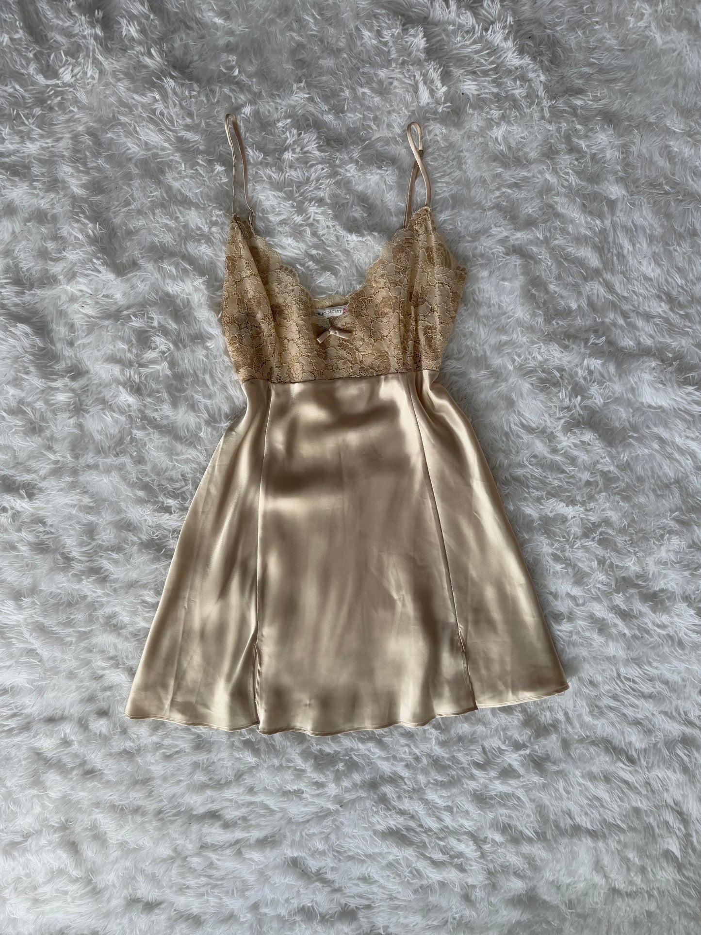 toasted almond martini slip dress