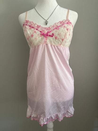 tropical pink apricot mojito slip dress