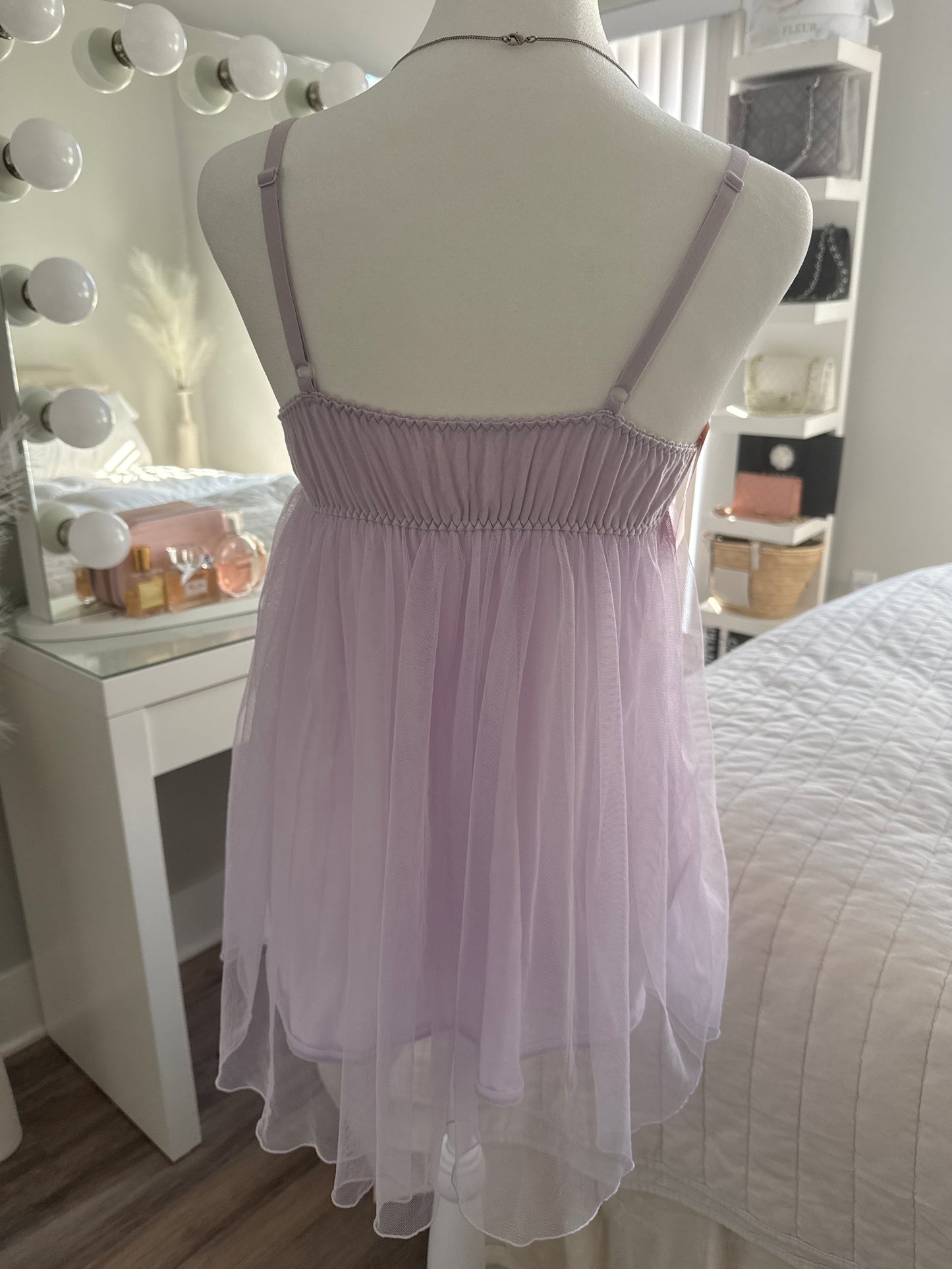 fairy lavender floral slip dress
