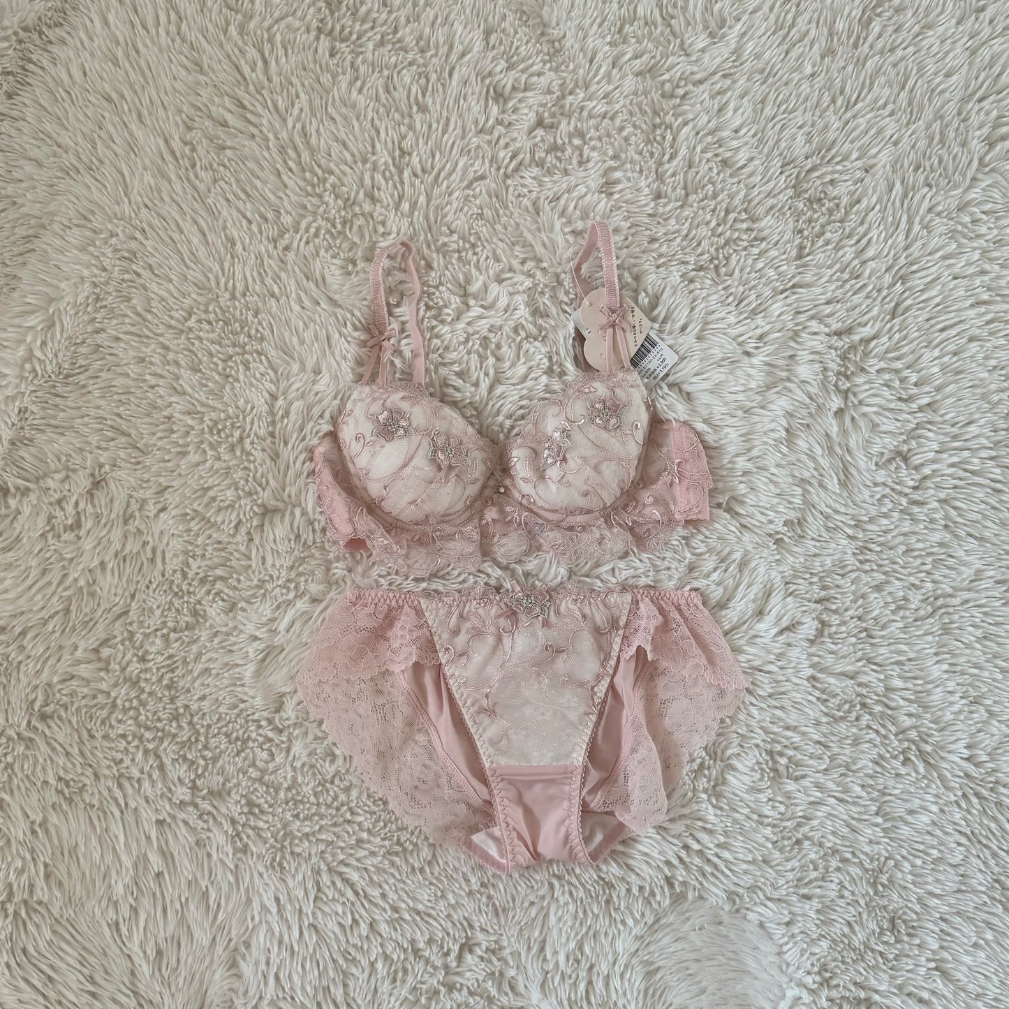 baby pink lace set