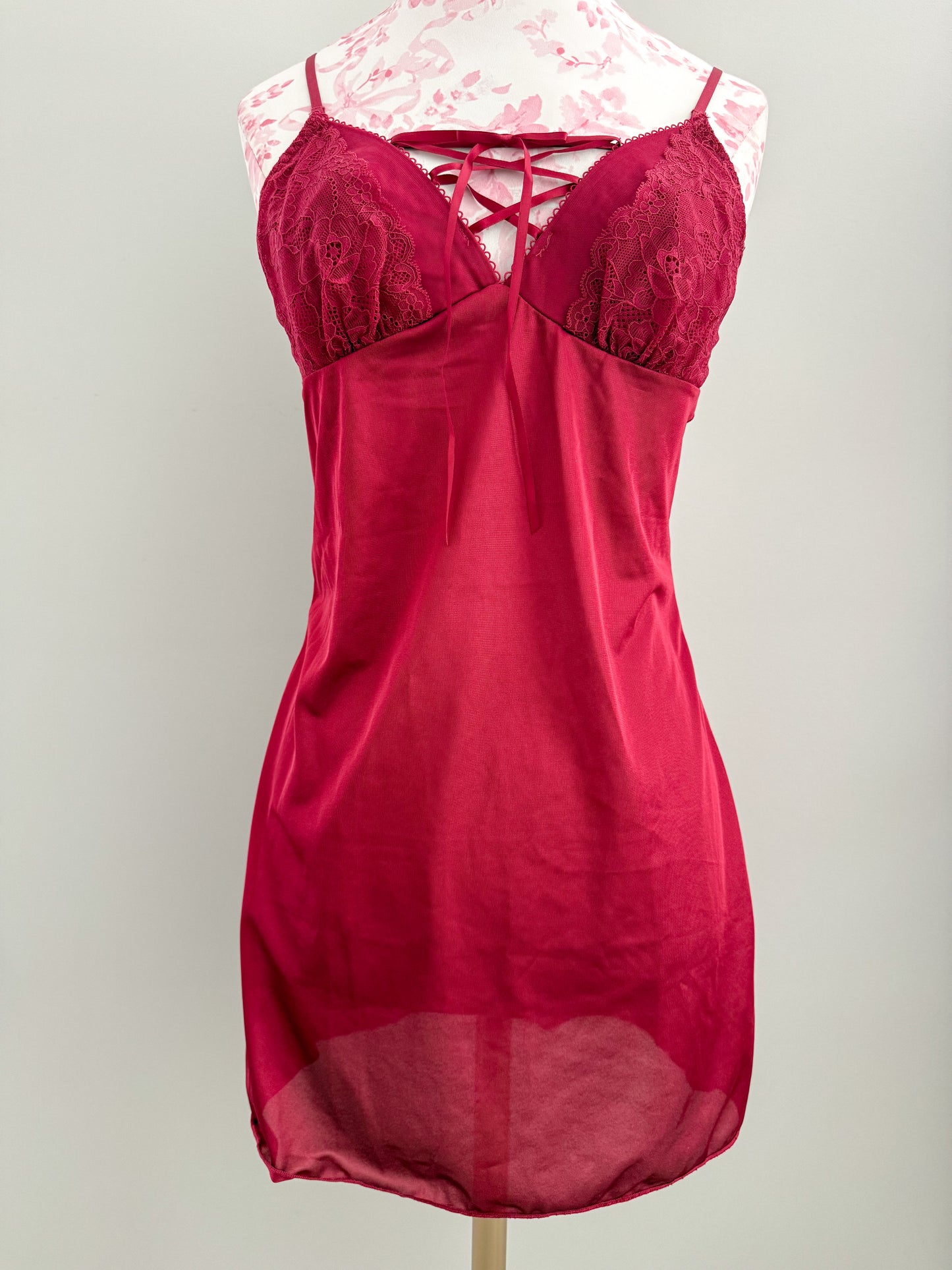 holly berry blush martini slip dress