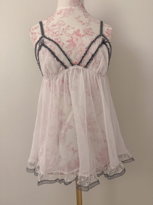 midnight guava ruffle martini babydoll