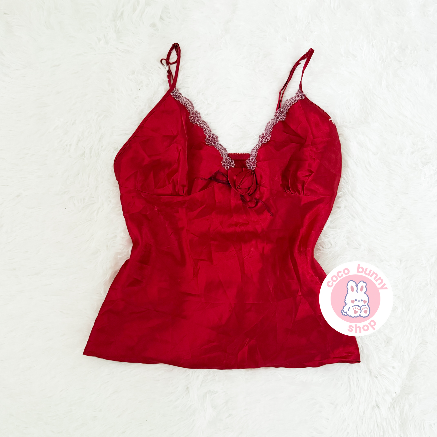 statement rose satin camisole