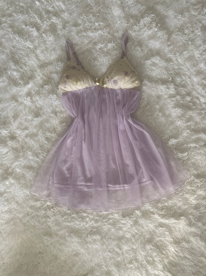 fairy lavender floral slip dress