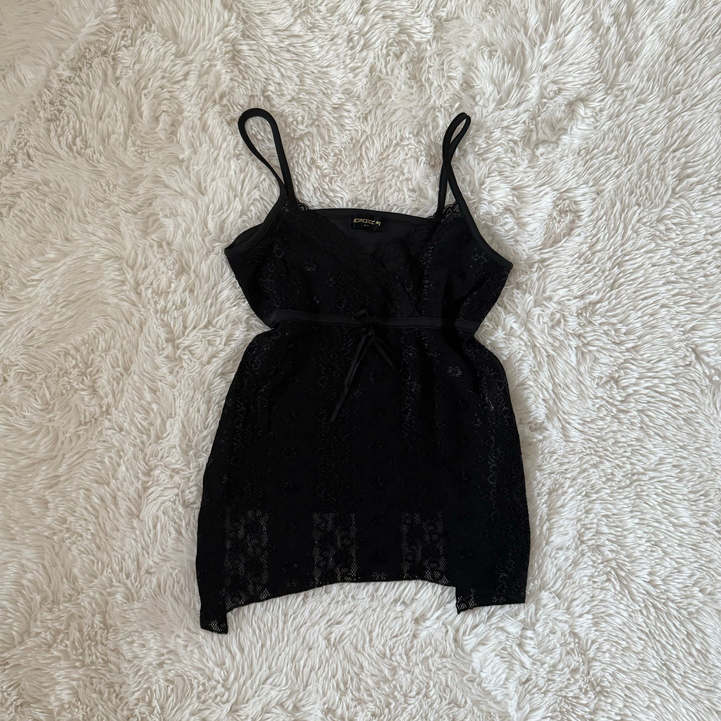 black lace camisole