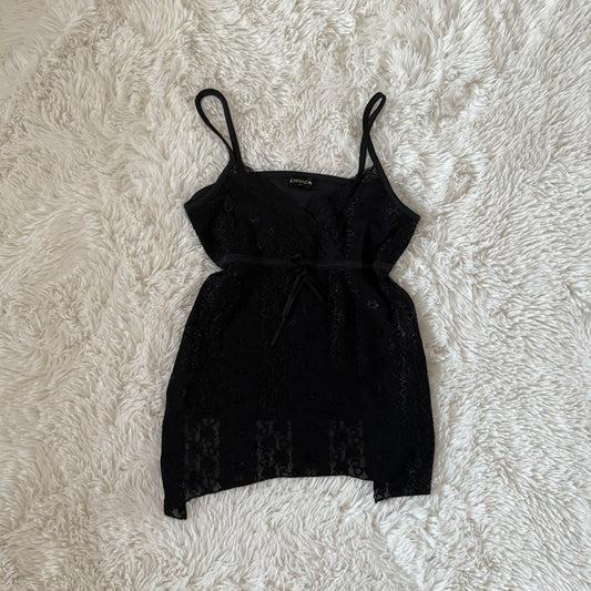 black lace camisole