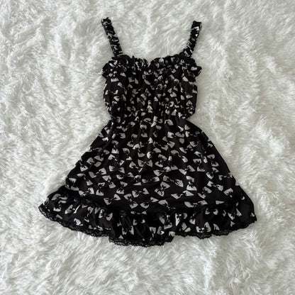 black currant and white peach cocktail slip dress