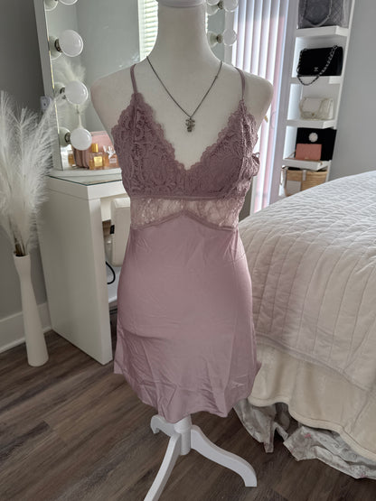 lavender plum martini slip dress
