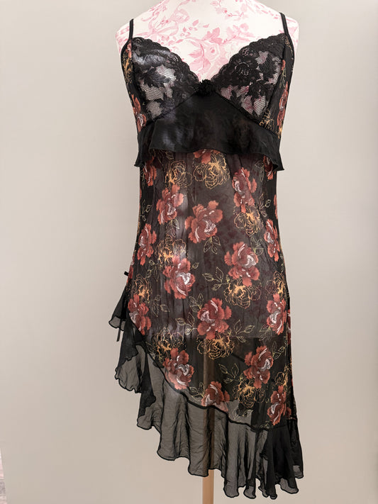 smoke floral glow margarita slip dress