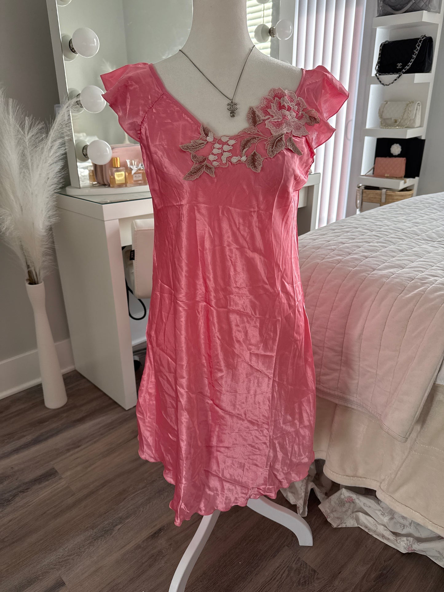 pink rhubarb rum punch slip dress