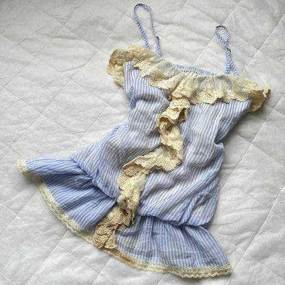 pastel pinstripe coastal ruffle camisole