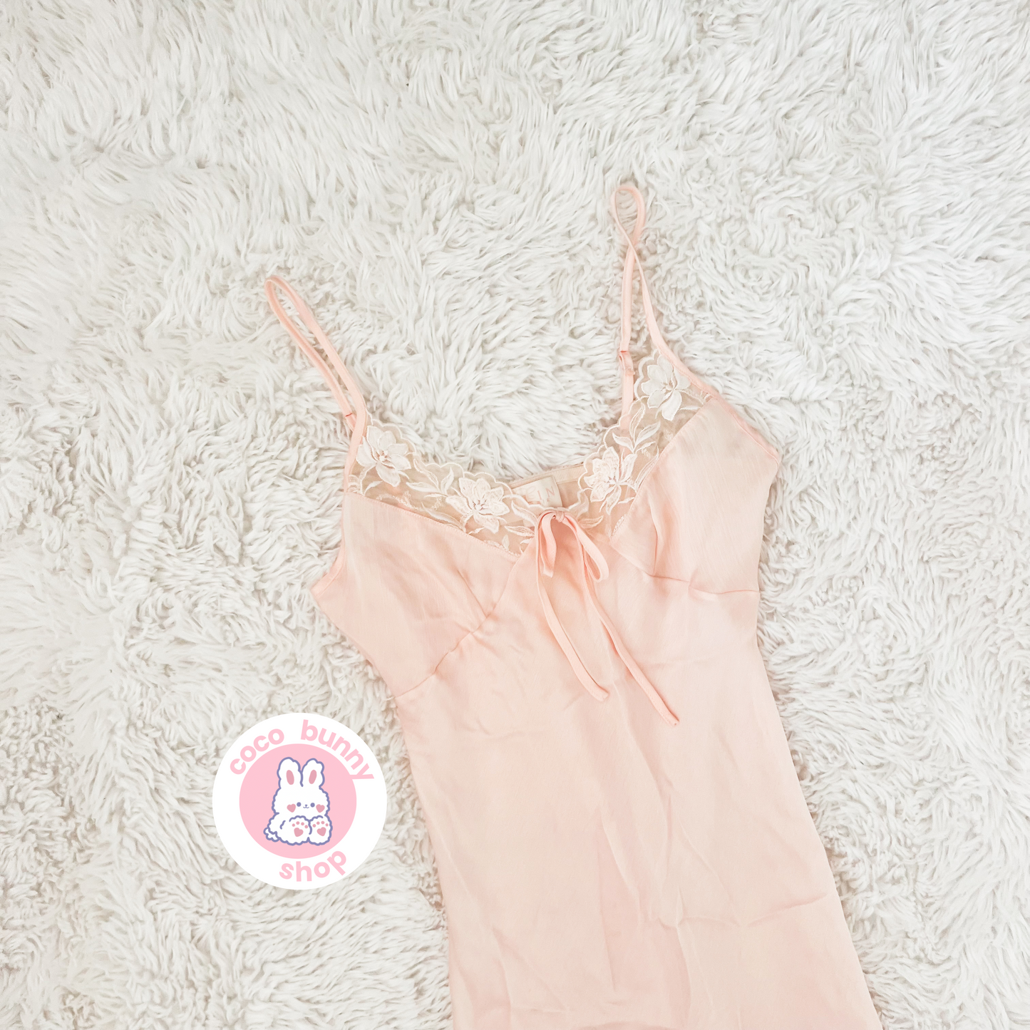 sweet eblin peach lace floral slip dress