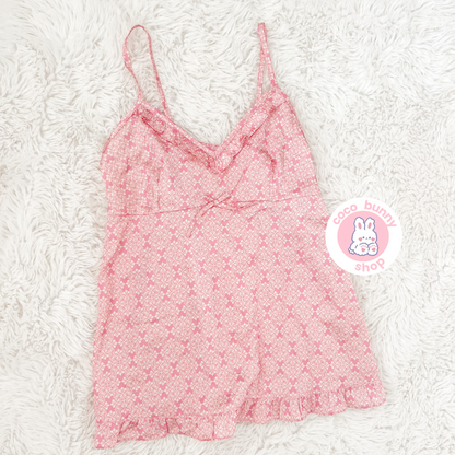 delicate ruffle bow camisole