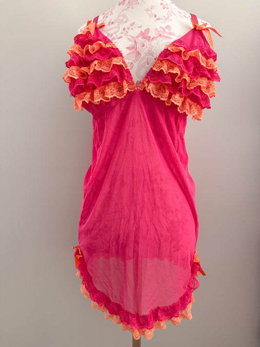 tangerine rose bloom slip dress
