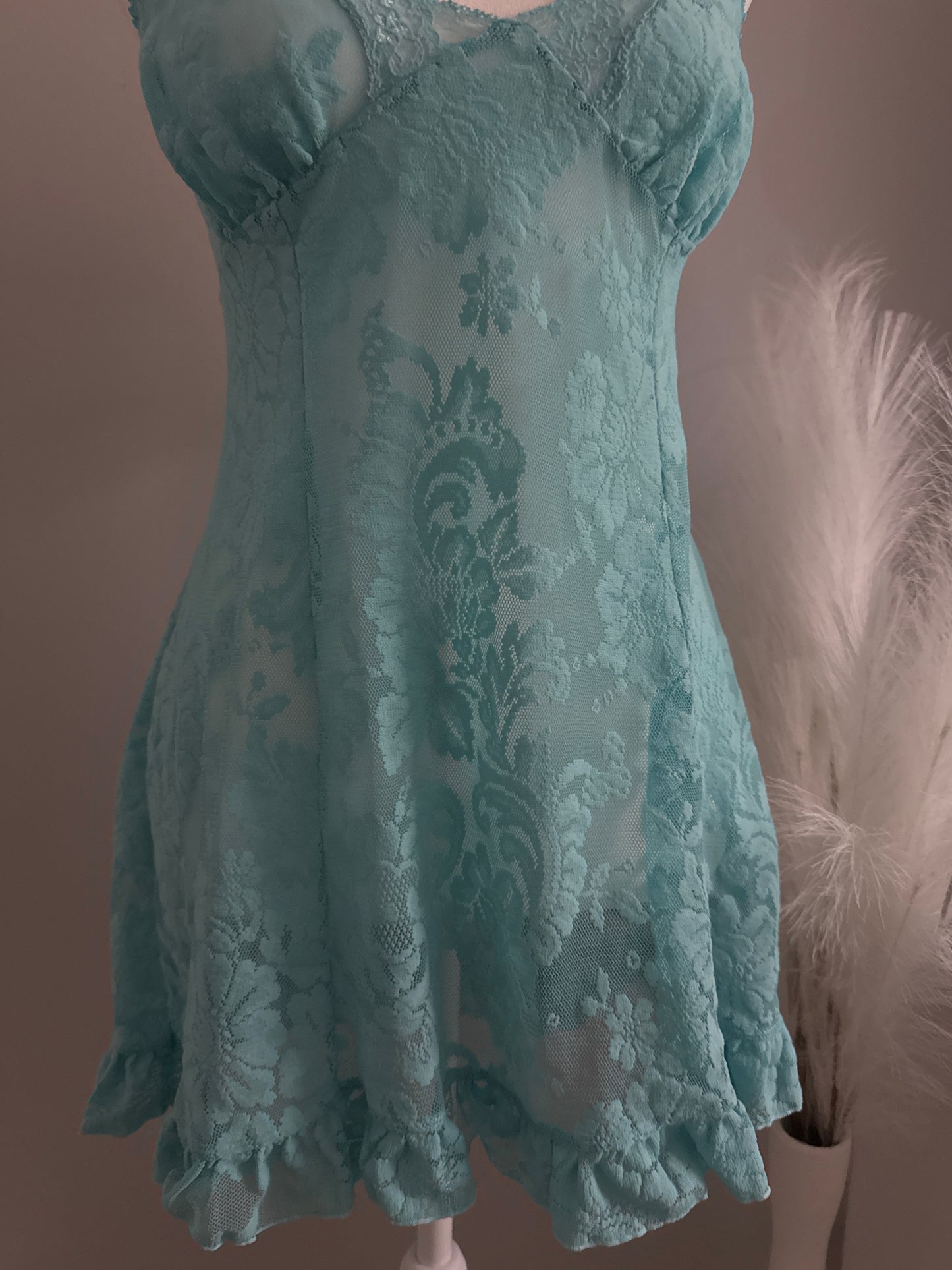 blue curaco breeze spritz slip dress