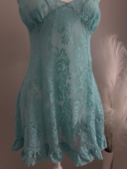 blue curaco breeze spritz slip dress