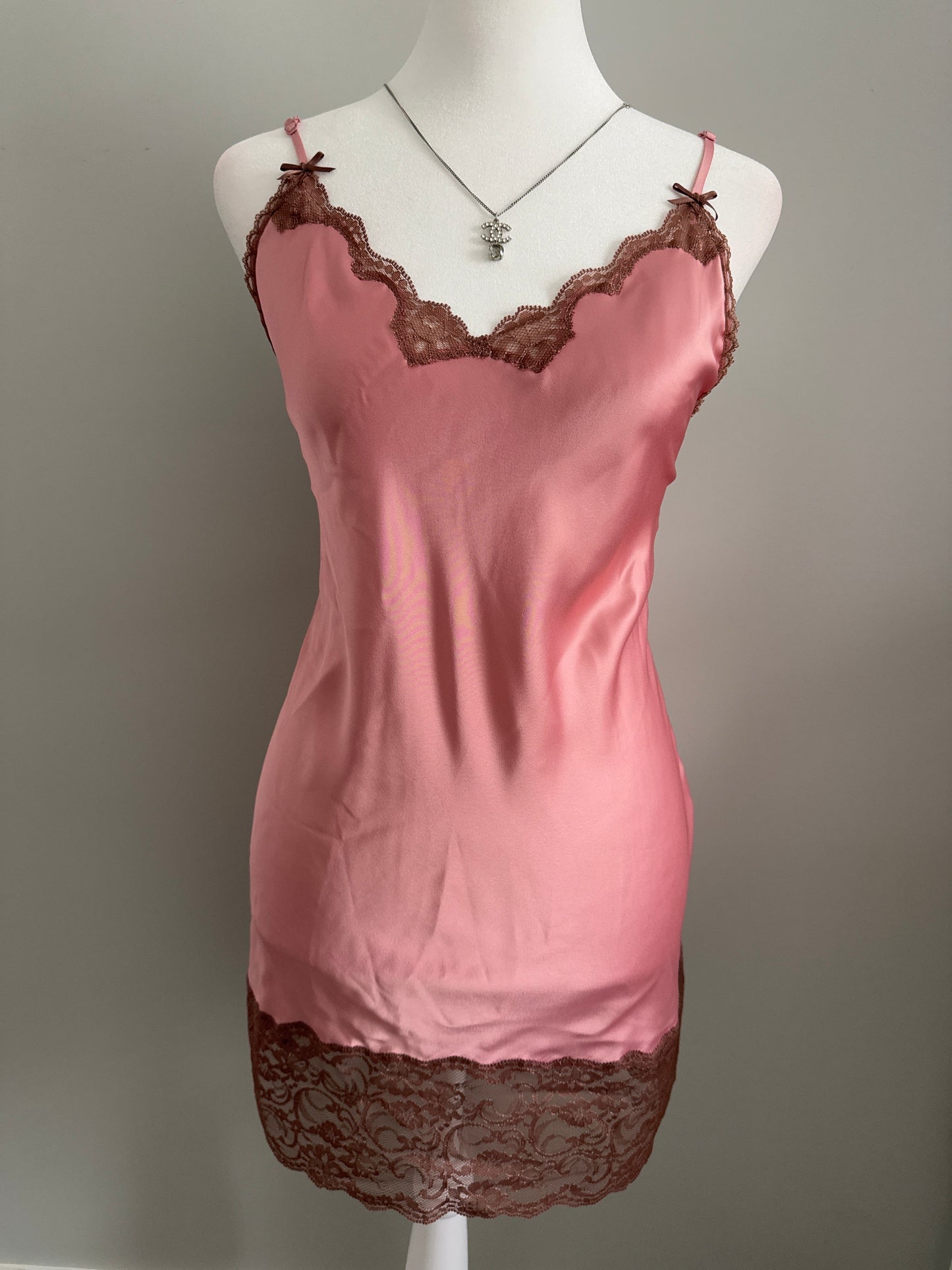 rose mocha martini slip dress