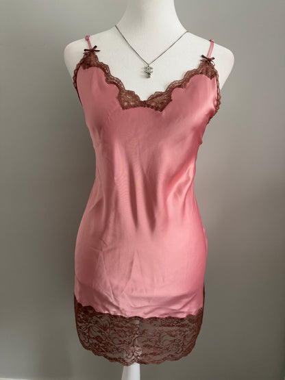 rose mocha martini slip dress